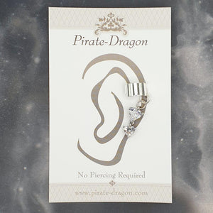 White Gem Hearts Non-Pierced Ear Cuff (EC9323)