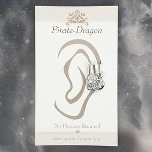 White Gem Heart Non-Pierced Ear Cuff (EC9331)