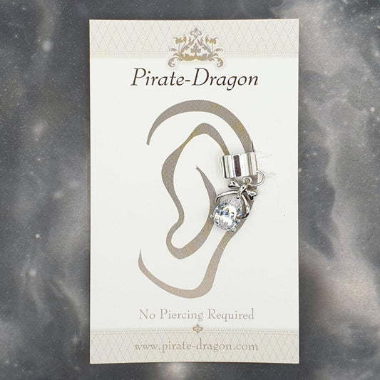 White Gem Teardrop Non-Pierced Ear Cuff (EC9339)