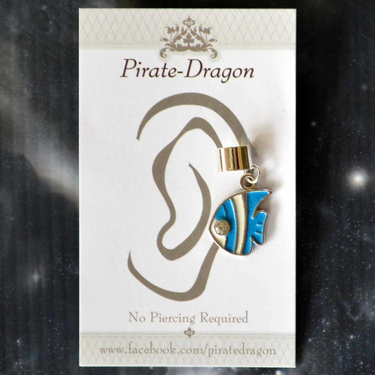 Blue Fish Non-Pierced Ear Cuff (EC9414)