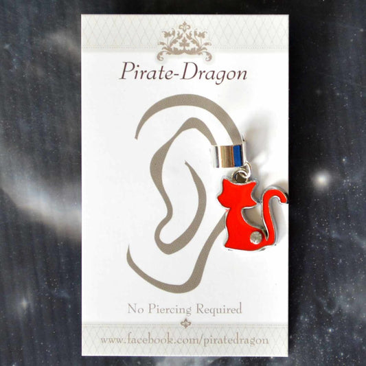 Red Cat Non-Pierced Ear Cuff (EC9448)