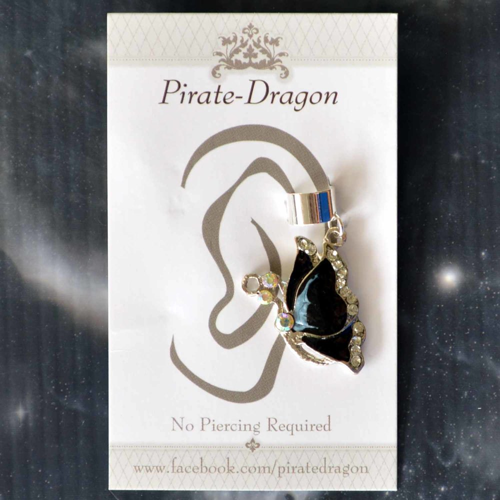Black Butterfly Non-Pierced Ear Cuff  (EC9472)