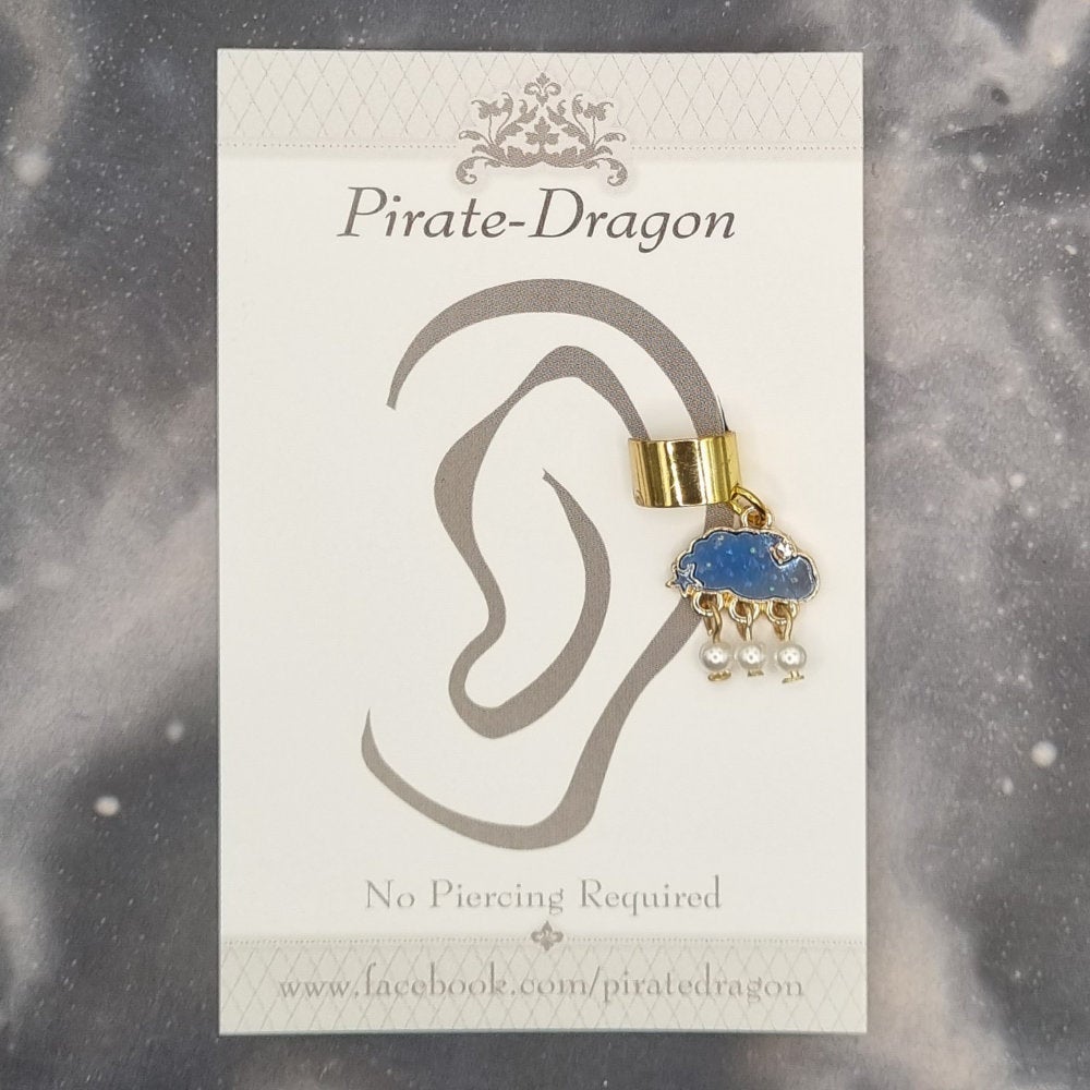 Blue Rain Cloud Non-Pierced Ear Cuff (EC9502)