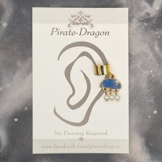 Blue Rain Cloud Non-Pierced Ear Cuff (EC9502)