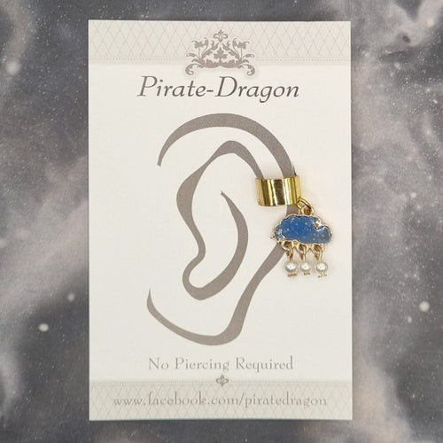 Blue Rain Cloud Non-Pierced Ear Cuff (EC9502)