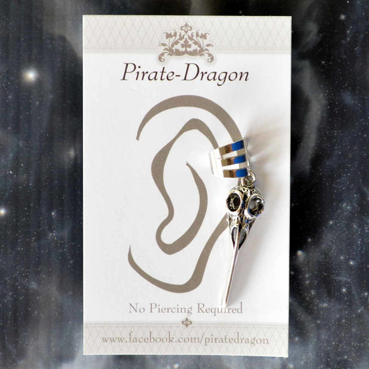 Silver Skull Non-Pierced Ear Cuff (EC9603)