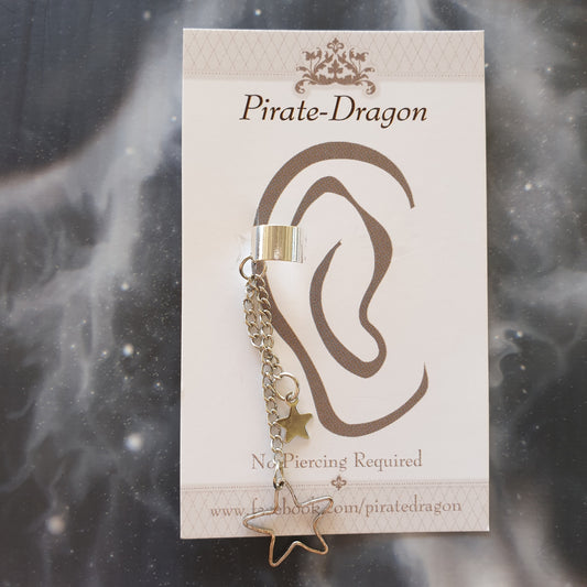 Silver Stars Non-Pierced Ear Cuff (EC9613)