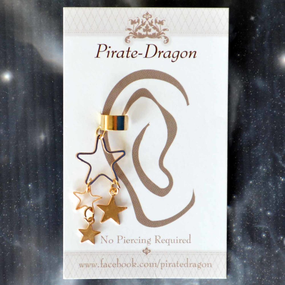 Gold Stars Non-Pierced Ear Cuff (EC9616)