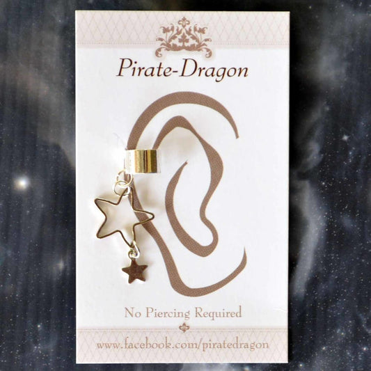Silver Stars Non-Pierced Ear Cuff (EC9617)