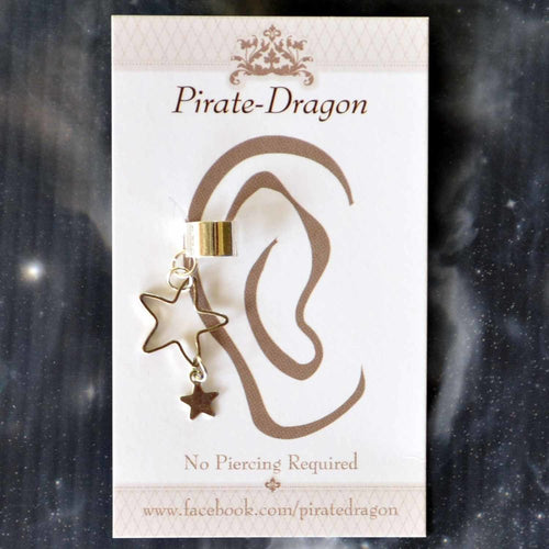 Silver Stars Non-Pierced Ear Cuff (EC9617)