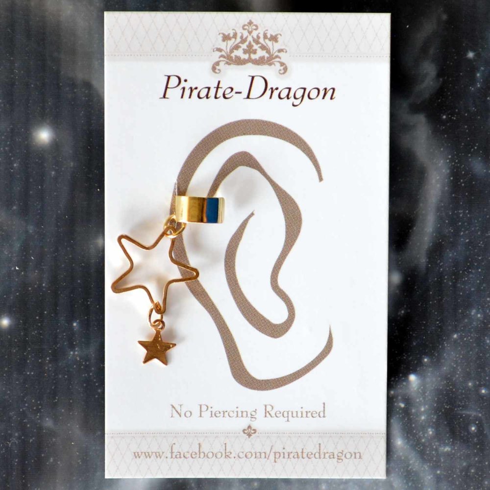 Gold Stars Non-Pierced Ear Cuff (EC9618)