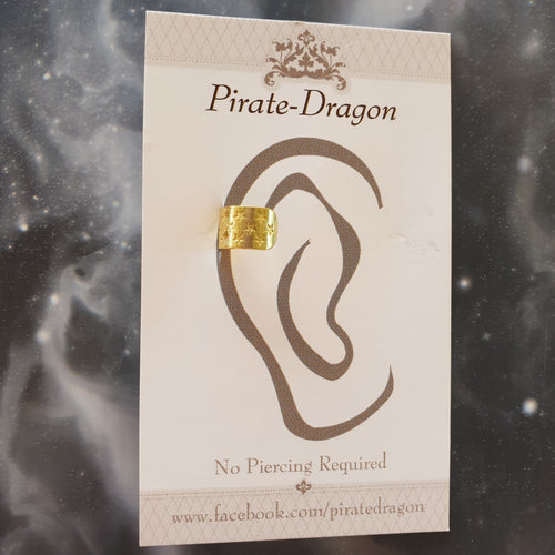 Gold Star Embossed Non-Pierced Ear Cuff (EC9631)
