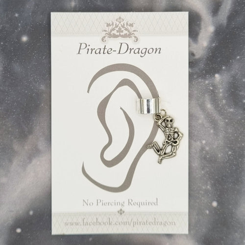 Silver Skeleton Non-Pierced Ear Cuff (EC9635)
