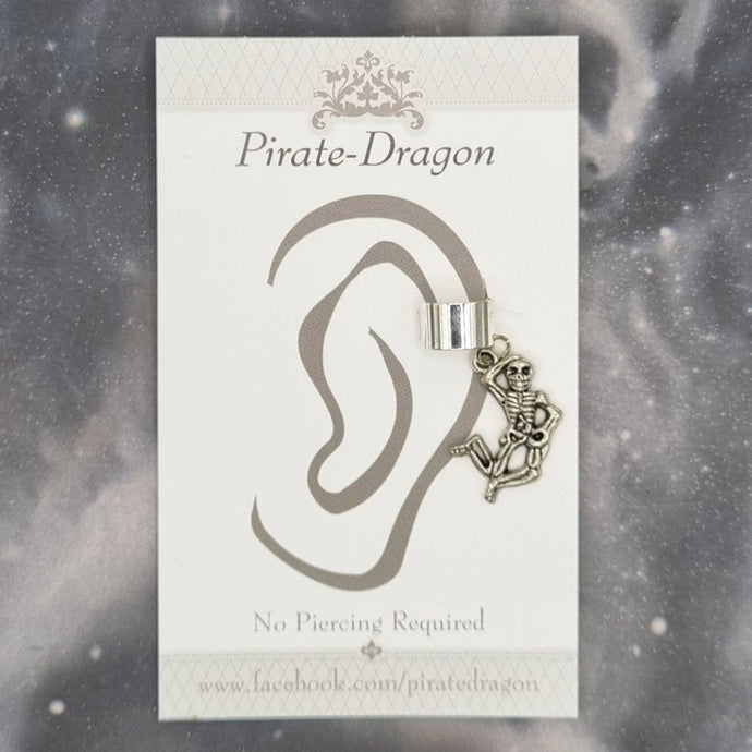 Silver Skeleton Non-Pierced Ear Cuff (EC9635)