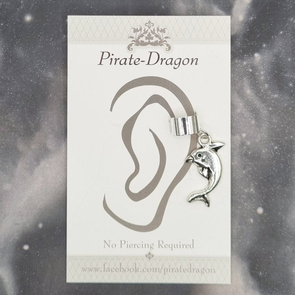 Silver Dolphin Non-Pierced Ear Cuff(EC9644)