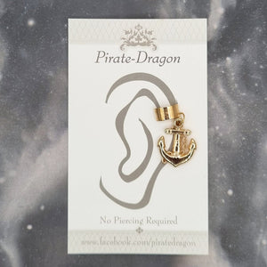 Gold Anchor Non-Pierced Ear Cuff (EC9656)