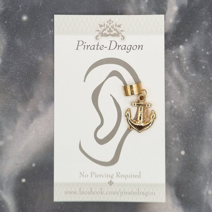 Gold Anchor Non-Pierced Ear Cuff (EC9656)