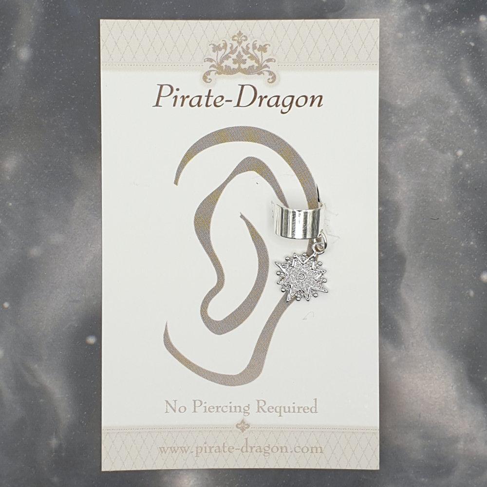 Silver Star Non-Pierced Ear Cuff (EC9667)