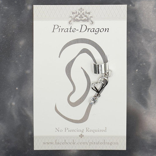 Silver Open Heart Non-Pierced Ear Cuff (EC9681)
