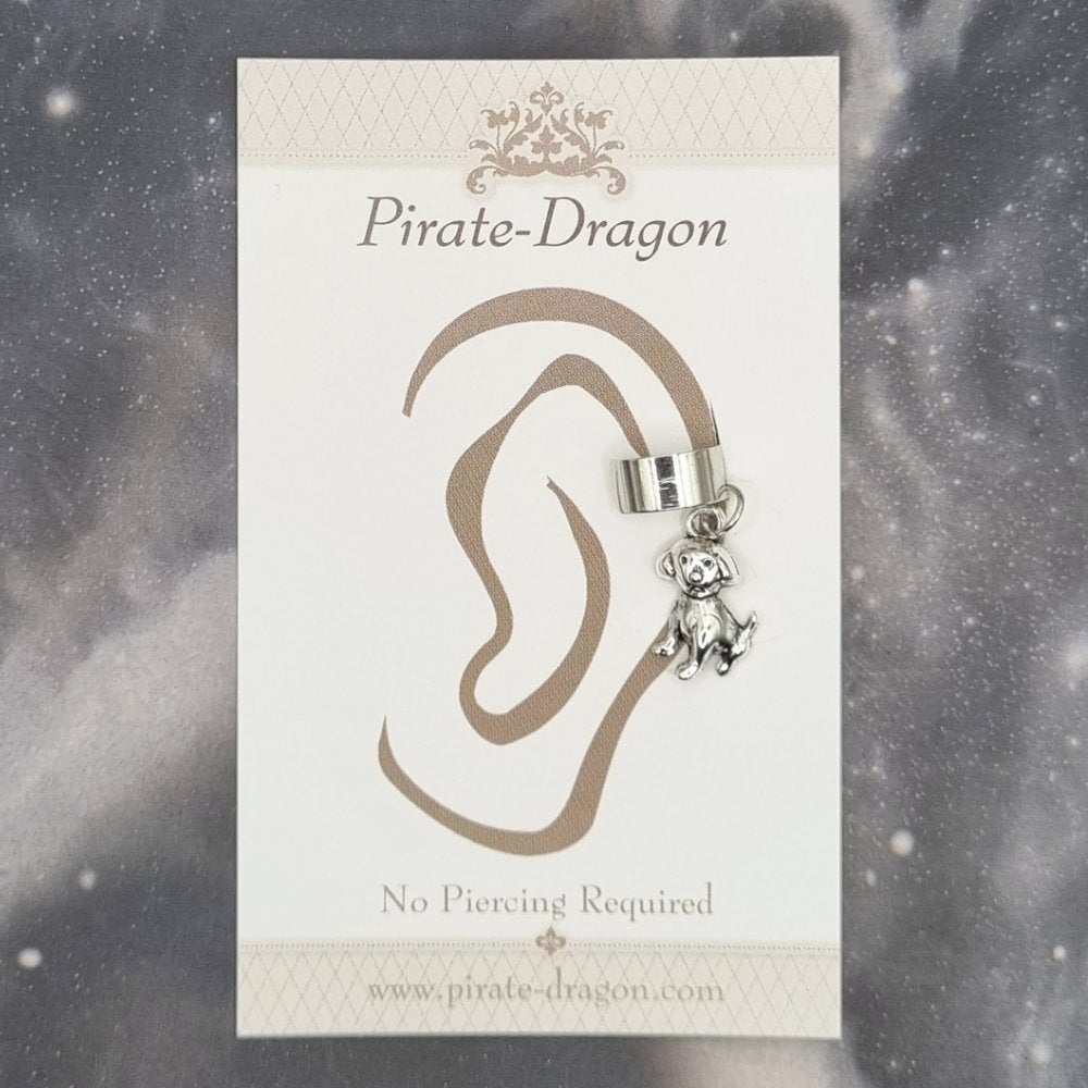 Silver Dog Non-Pierced Ear Cuff (EC9695)