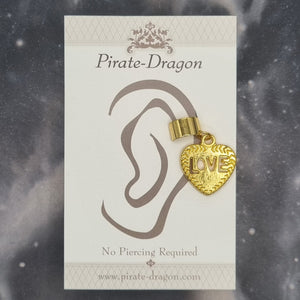 Gold Love Heart Non-Pierced Ear Cuff (EC9709)