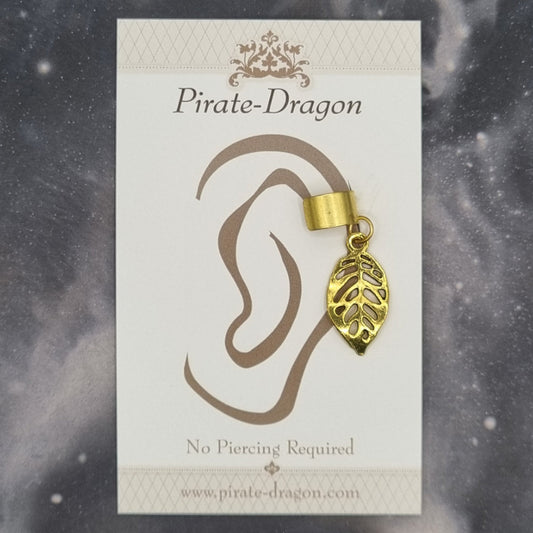 Gold Leaf Silhouette Non-Pierced Ear Cuff (EC9728)