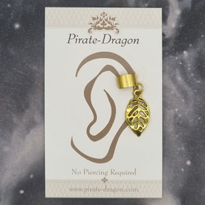 Gold Leaf Silhouette Non-Pierced Ear Cuff (EC9728)