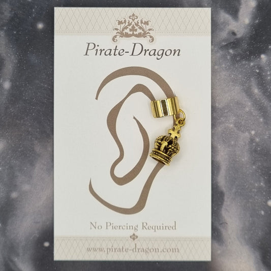 Gold Crown Non-Pierced Ear Cuff (EC9738)