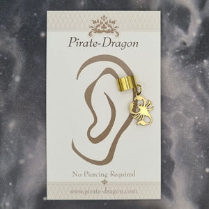 Gold Scorpion Silhouette Non-Pierced Ear Cuff (EC9742)