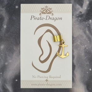 Gold Anchor Silhouette Non-Pierced Ear Cuff (EC9745)