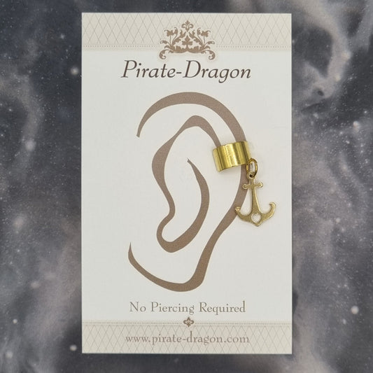 Gold Anchor Silhouette Non-Pierced Ear Cuff (EC9746)