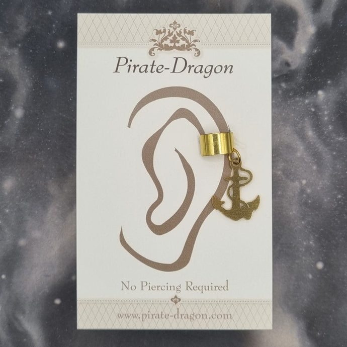 Gold Anchor Silhouette Non-Pierced Ear Cuff (EC9747)