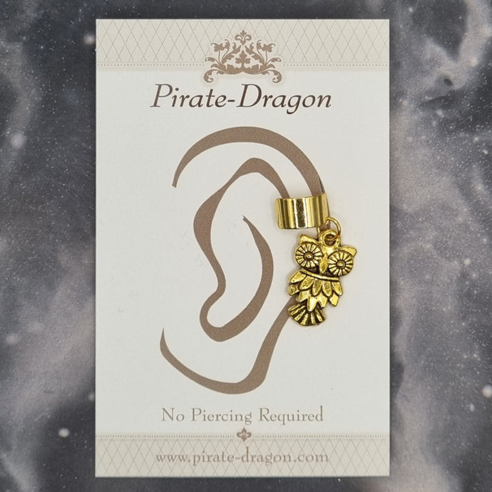 Gold Owl Non-Pierced Ear Cuff (EC9755)