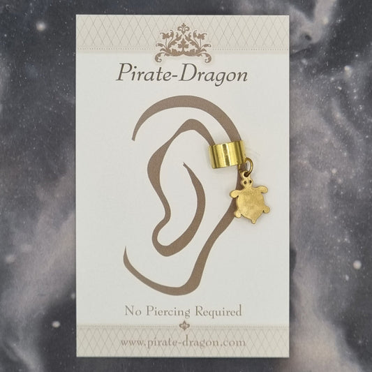 Gold Turtle Silhouette Non-Pierced Ear Cuff (EC9767)
