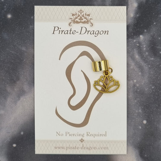 Gold Lotus Non-Pierced Ear Cuff (EC9776)