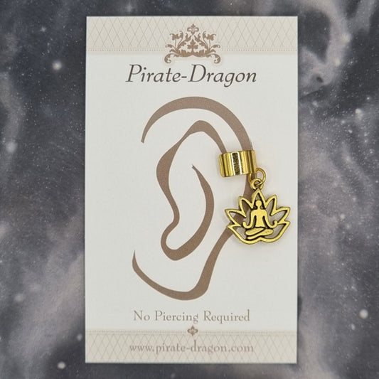 Gold Lotus Non-Pierced Ear Cuff (EC9777)