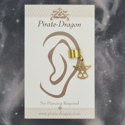 Gold Angel Silhouette Non-Pierced Ear Cuff (EC9781)