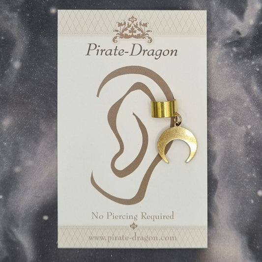 Gold Moon Silhouette Non-Pierced Ear Cuff (EC9785)