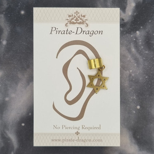 Gold Star Silhouette Non-Pierced Ear Cuff (EC9787)