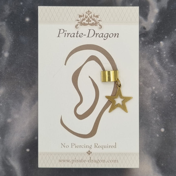 Gold Star Silhouette Non-Pierced Ear Cuff (EC9789)