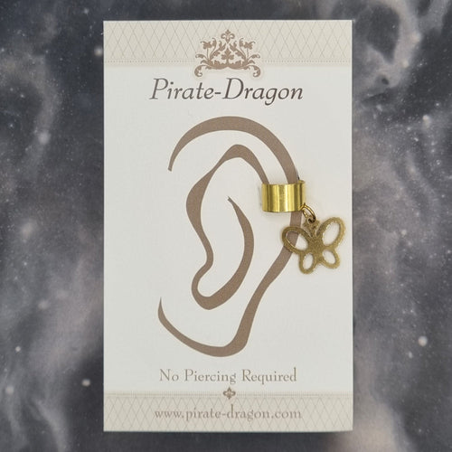 Gold Butterfly Silhouette Non-Pierced Ear Cuff (EC9798)