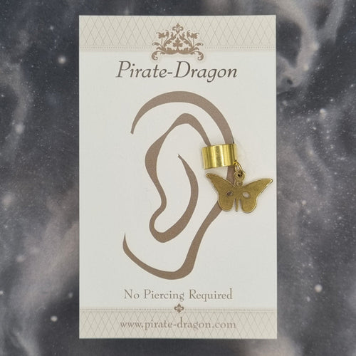 Gold Butterfly Silhouette Non-Pierced Ear Cuff (EC9800)