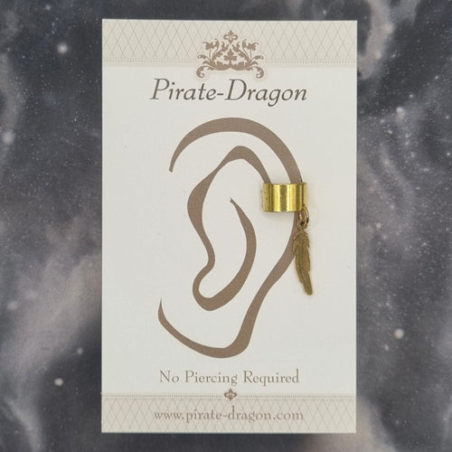 Gold Feather Silhoutte Non-Pierced Ear Cuff (EC9802)