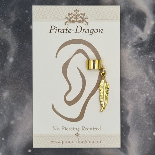 Gold Feather Non-Pierced Ear Cuff (EC9803)