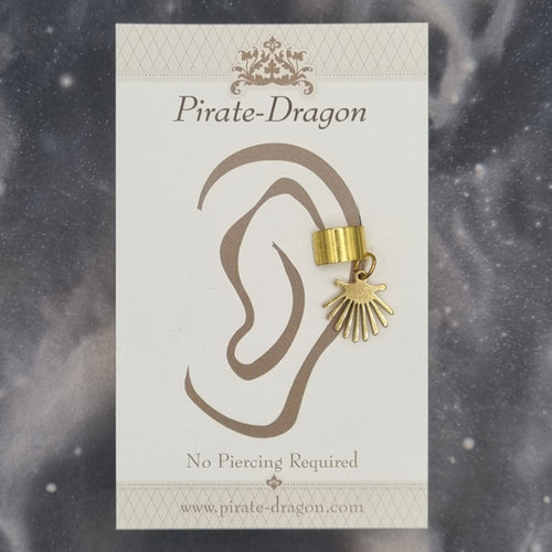 Gold Shell Silhoutte Non-Pierced Ear Cuff (EC9809)
