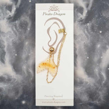 Load image into Gallery viewer, Yellow/Orange Mermaid Tail with Gold Chains Pierced Earcuff (EC99200)