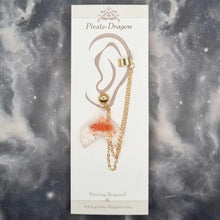 Load image into Gallery viewer, Orange Red Mermaid Tail with Gold Chains Pierced Earcuff (EC99200)