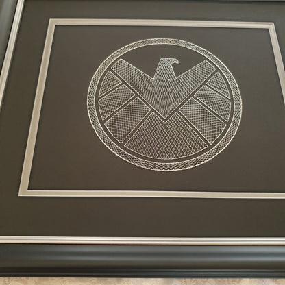 Agents of S.H.I.E.L.D. Inspired Hand-Stitched Artwork (Black Card)