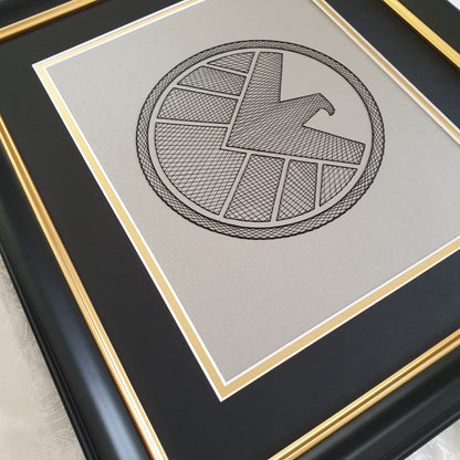 Agents of S.H.I.E.L.D. Inspired Hand-Stitched Artwork (Silver Card)