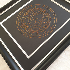 Battlestar Galactica BSG75 Inspired Hand-Stitched Artwork (Copper Thread)